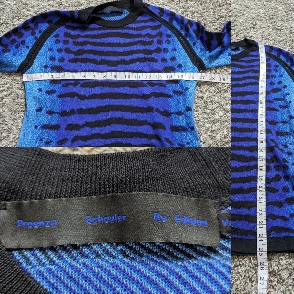 Proenza Schouler Re Edition black blue silk sweater S - Picture 9 of 12